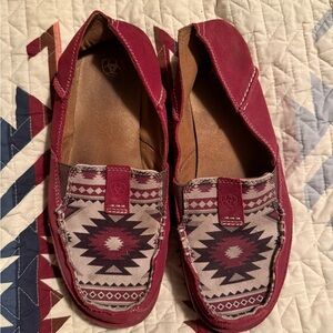 Ariat Women's Red and Geometric Pattern Loafers